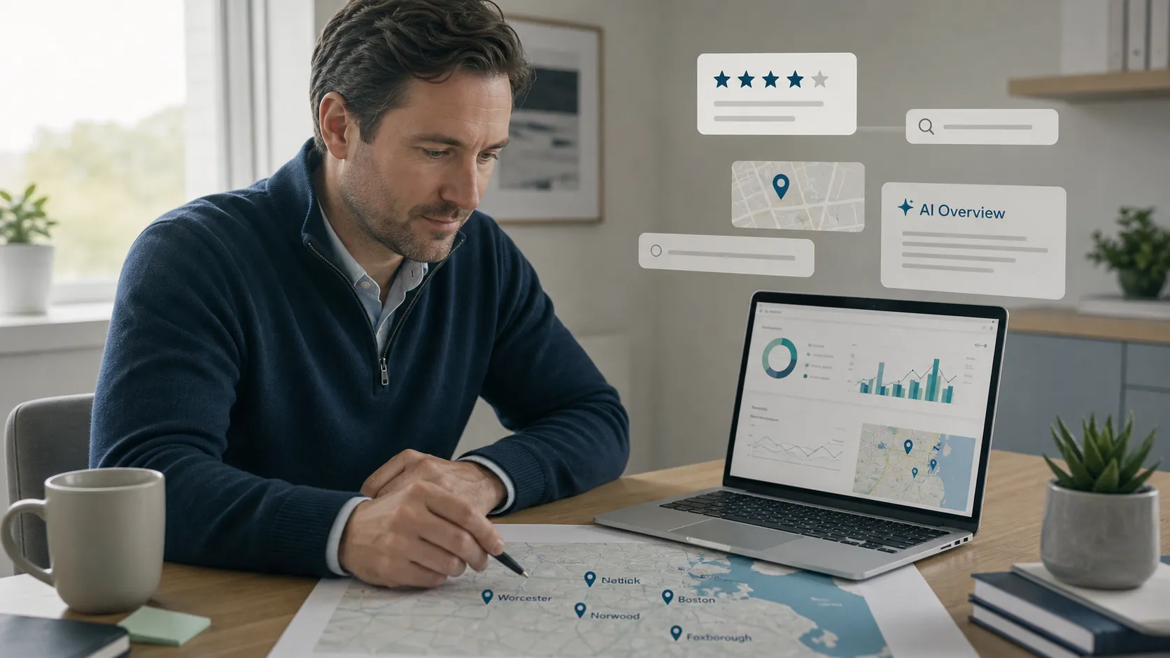 Local search, review, and AI visibility planning for Massachusetts businesses